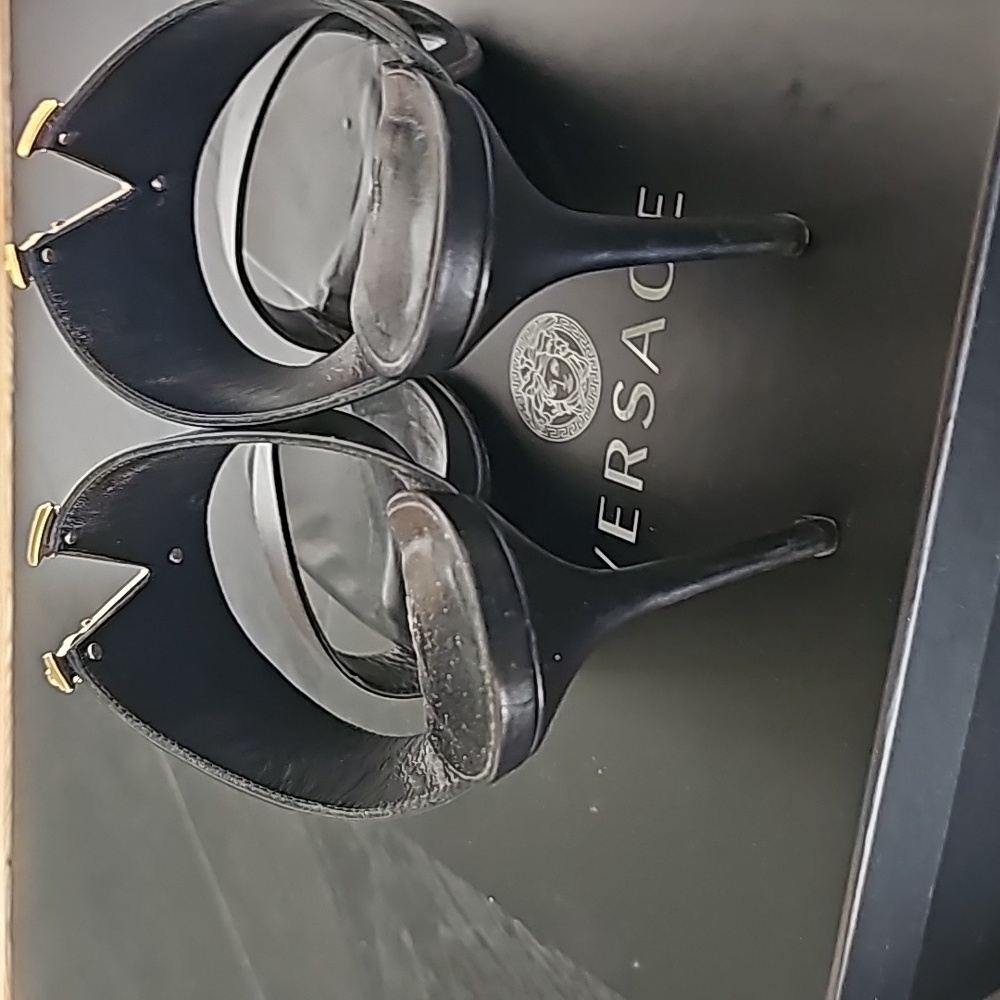 💯 Authentic Versace Virtus Heels black gold 38.5 - Picture 7 of 8